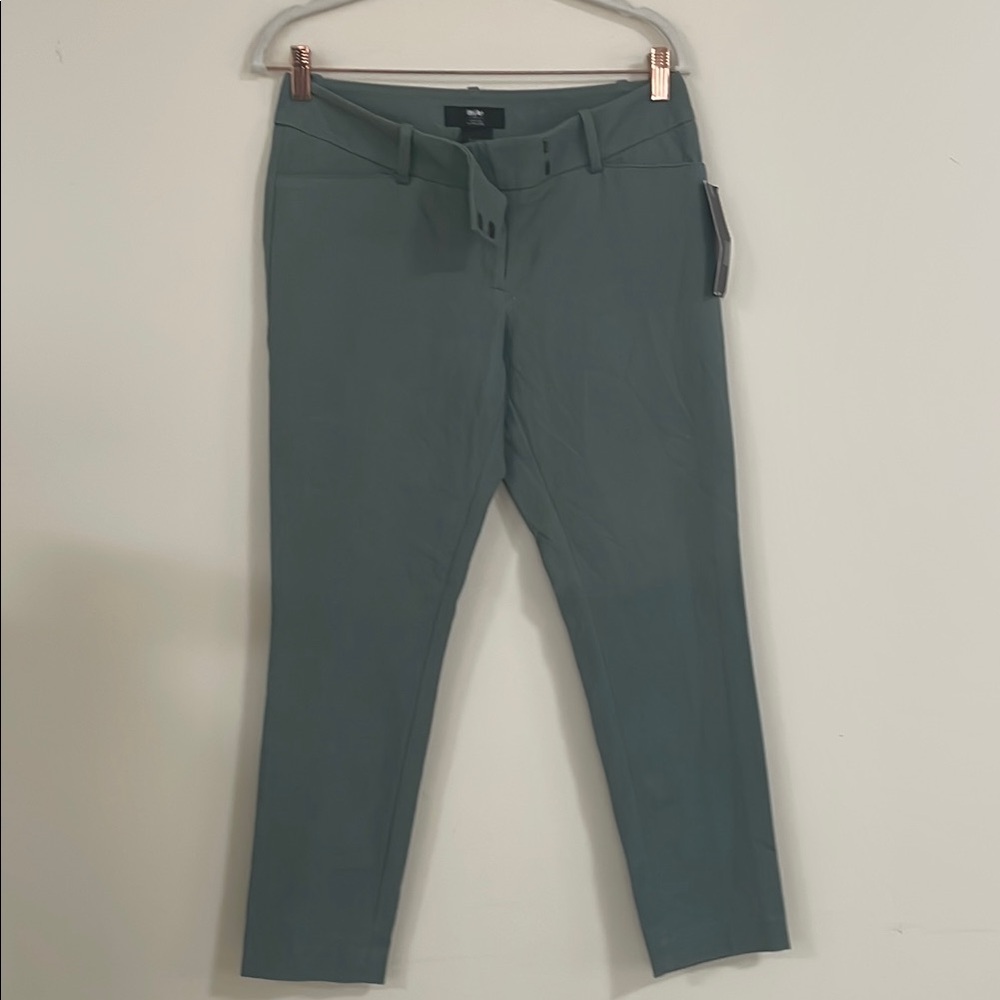 NWT $27.99 Mossimo Stretch Ankle Pants Size 6 Sage Green Grassy Glen Trousers@